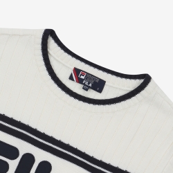 Fila White Line Off White Sweater - Naisten T Paita - Kerma | FI-67379